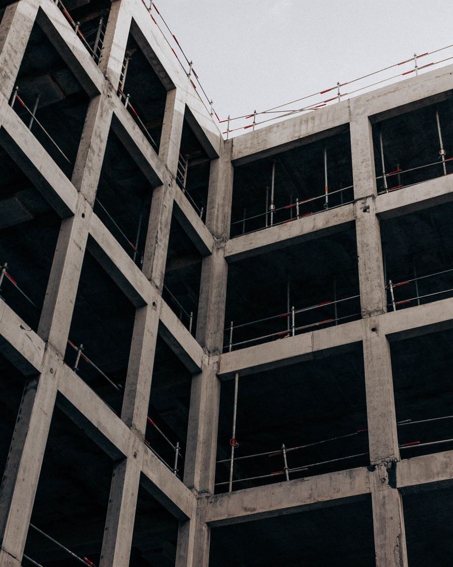 Reinforced concrete framed structure under construction