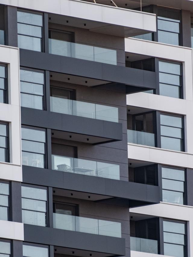 Modern apartment building facade